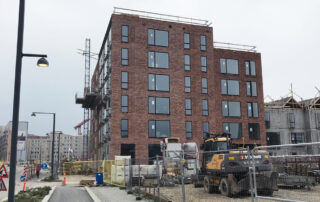 An apartment building is under construction